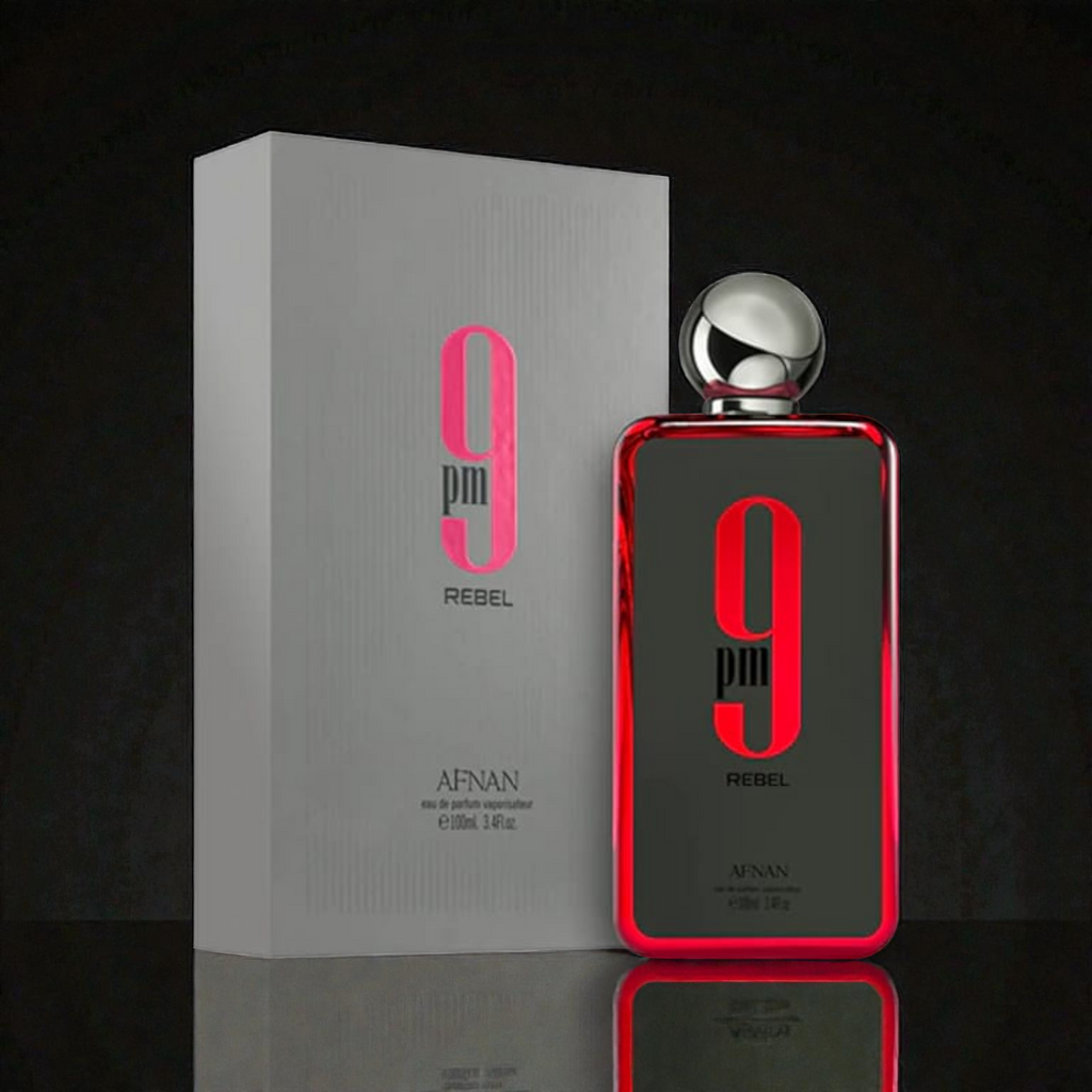 9 PM Rebel Afnan EDP: El Cautivador Perfume Unisex de Piña, Vainilla y Caramelo. ¡El Lujo de la Rebeldía!