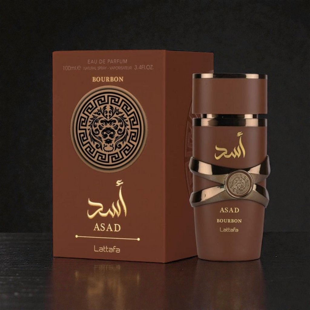 Lattafa Asad Bourbon EDP: Vainilla, Cacao y Especias. ¡El Aroma Oriental, Gourmet y Seductor de la Noche!